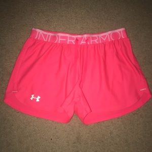 Hot pink under armour shorts